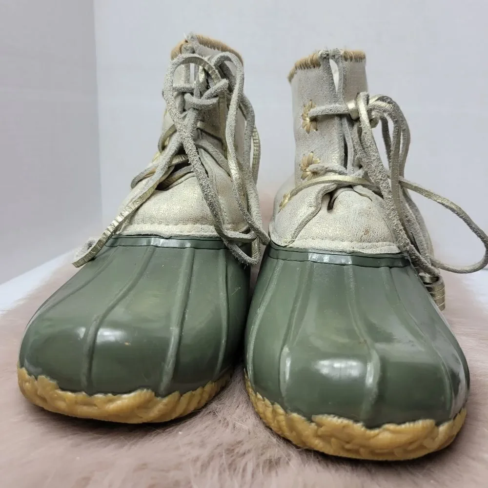 Jack Rogers Chloe Green Duck Rain Boots Size 9